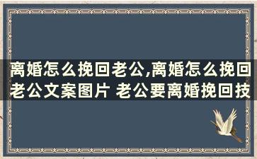 离婚怎么挽回老公,离婚怎么挽回老公文案图片 老公要离婚挽回技巧